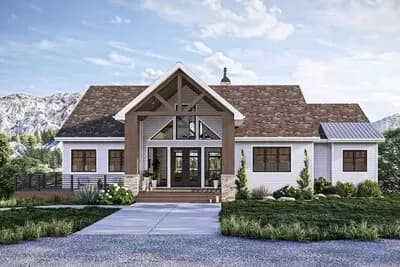 Lake House Plan with Wrap-Around Deck and Lower Level Expansion - 2148 Sq Ft