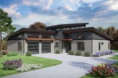 3 Bed 2 Bath Modern House Plan with 2-Car Garage - 2457 Sq Ft