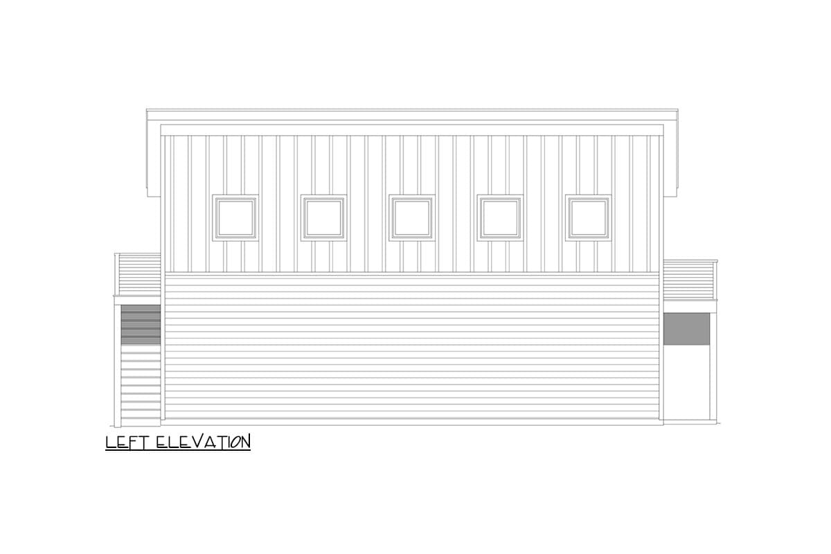 Plan 680317VR: 2 Story ADU Plan with RV Garage and Tandem Garage - 575 Sq Ft - Image #4 - Carriage, Contemporary, Mid Century Modern, Modern