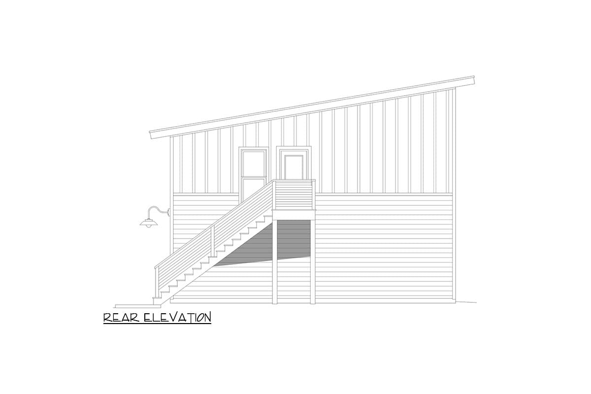 Plan 680317VR: 2 Story ADU Plan with RV Garage and Tandem Garage - 575 Sq Ft - Image #5 - Carriage, Contemporary, Mid Century Modern, Modern