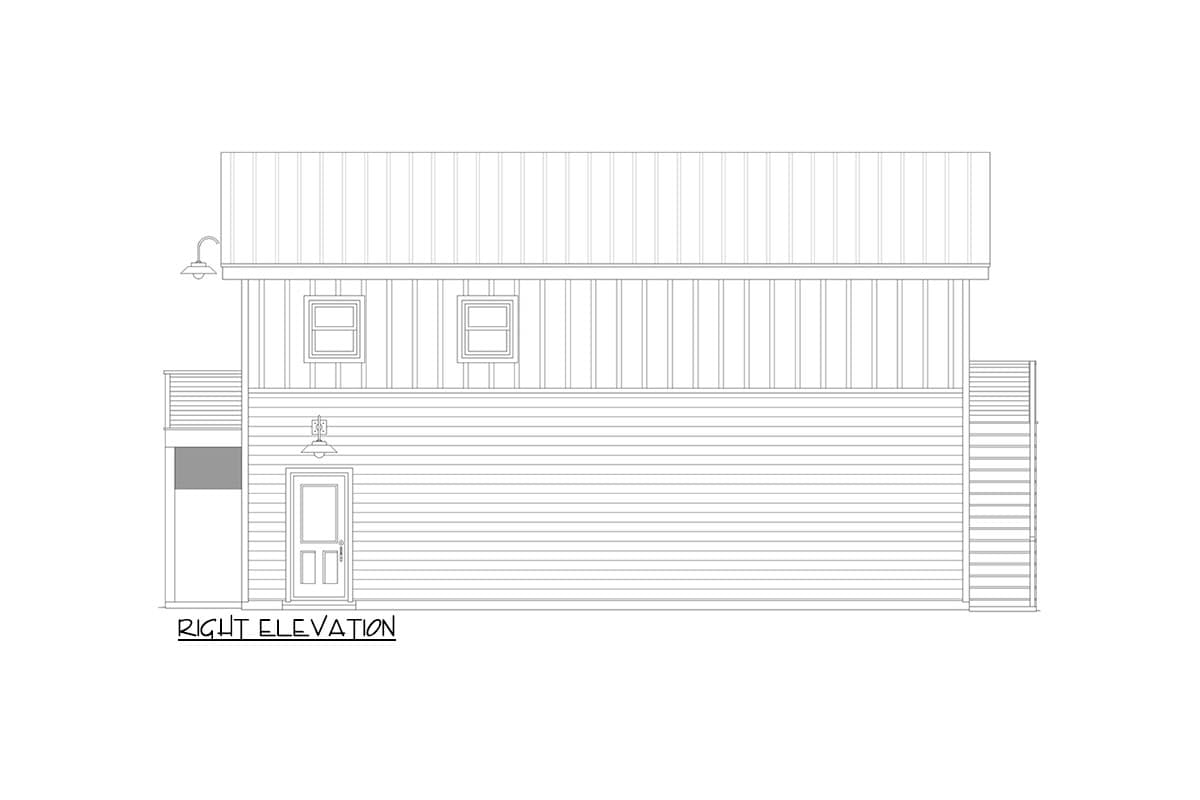 Plan 680317VR: 2 Story ADU Plan with RV Garage and Tandem Garage - 575 Sq Ft - Image #6 - Carriage, Contemporary, Mid Century Modern, Modern