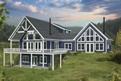 Multi-Generational Mountain House Plan with Wrap Around Porch