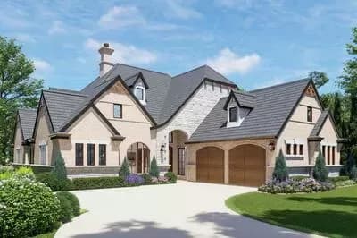 Luxury 3-Bedroom European Traditional House Plan with First-Floor Master