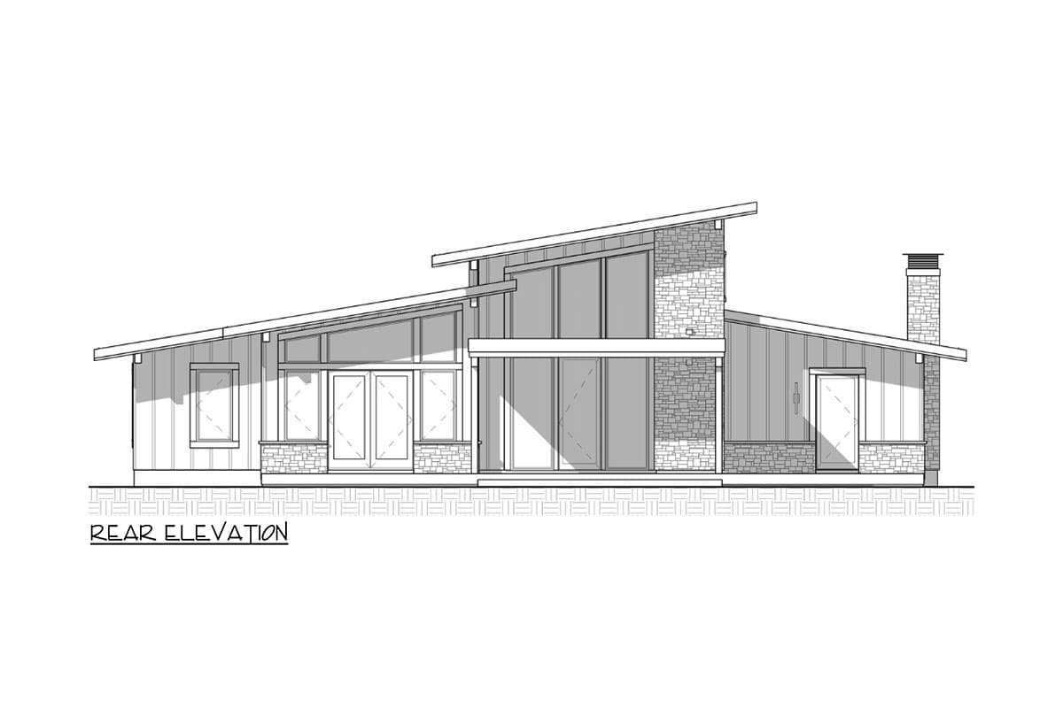Plan 330019WLE: Contemporary House Plan with 3 Clustered Bedrooms with Vaulted Ceilings - 1893 Sq Ft - Image #14 - Contemporary, Mid Century Modern, Modern