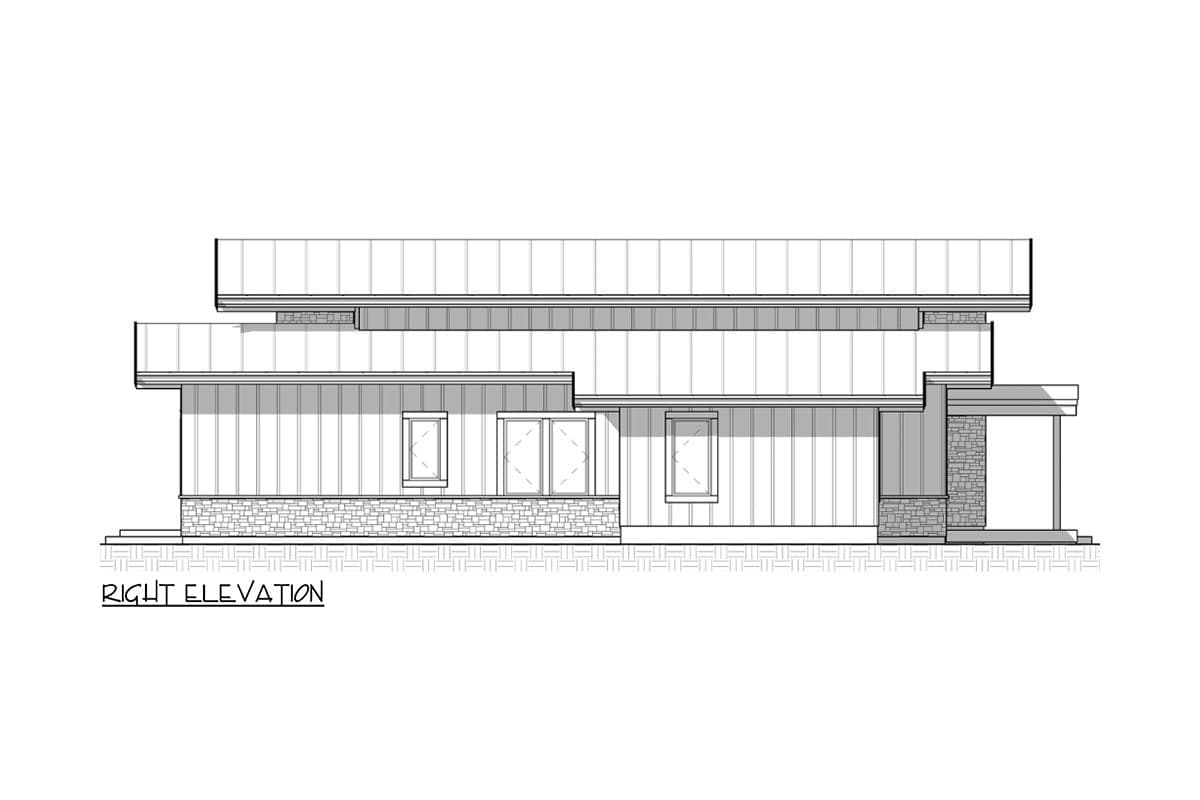 Plan 330019WLE: Contemporary House Plan with 3 Clustered Bedrooms with Vaulted Ceilings - 1893 Sq Ft - Image #15 - Contemporary, Mid Century Modern, Modern