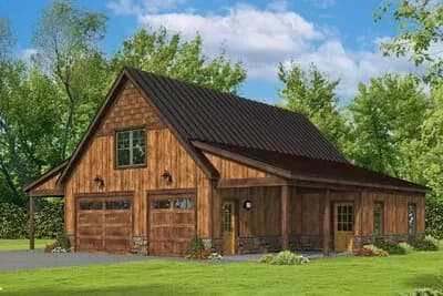 3-Car Detached Garage with Separate Workshop and a Flex Space Above