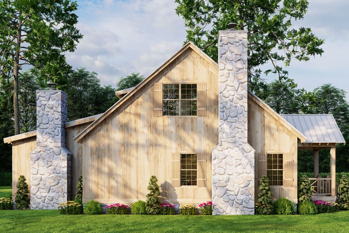 Plan 70884MK: Country Cabin House Plan with Upstairs Bunk Room - 1425 Sq Ft - Image #7 - Cabin, Country, Craftsman, Rustic