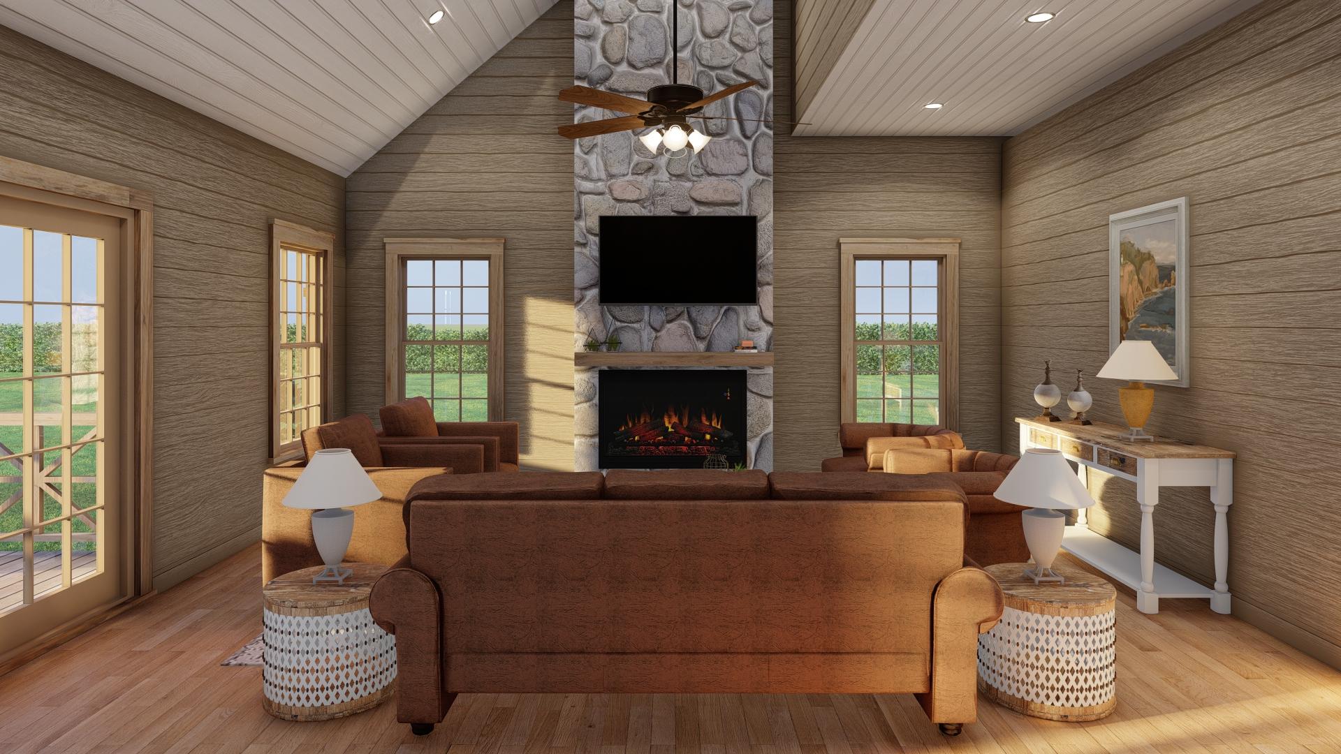 Plan 70884MK: Country Cabin House Plan with Upstairs Bunk Room - 1425 Sq Ft - Image #11 - Cabin, Country, Craftsman, Rustic