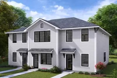 Traditional Triplex House Plan with 2 Bed Units - 1120 Sq Ft Each