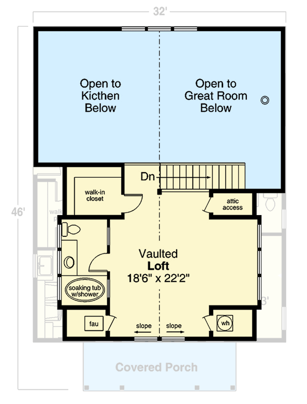 Plan 72413DA: Flexible Cottage House Plan with 2-Story Great Room and Loft Above - 1752 Sq Ft - Floor Plan - 2nd Floor - Cottage, Country, New American, Vacation