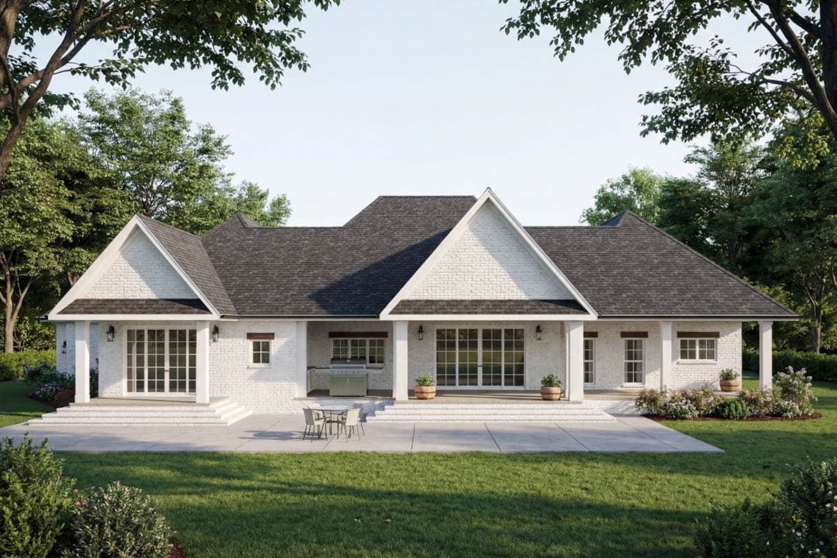 Plan 46517LA: 4 Bed Southern-Style Home Plan with Vaulted Owners Suite - 3351 Sq Ft - Image #4 - French Country, New American, Southern