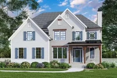 2-Story Traditional Home Plan with Flex Room and Media Room - 2702 Sq Ft
