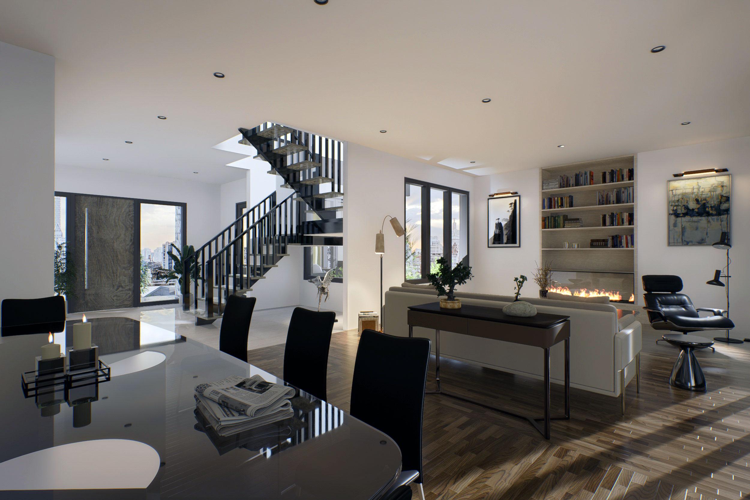 Plan 147007RML: 2-Story Contemporary House Plan with Home Office & Reading Loft - 3470 Sq Ft - Image #6 - Contemporary, Modern, Northwest