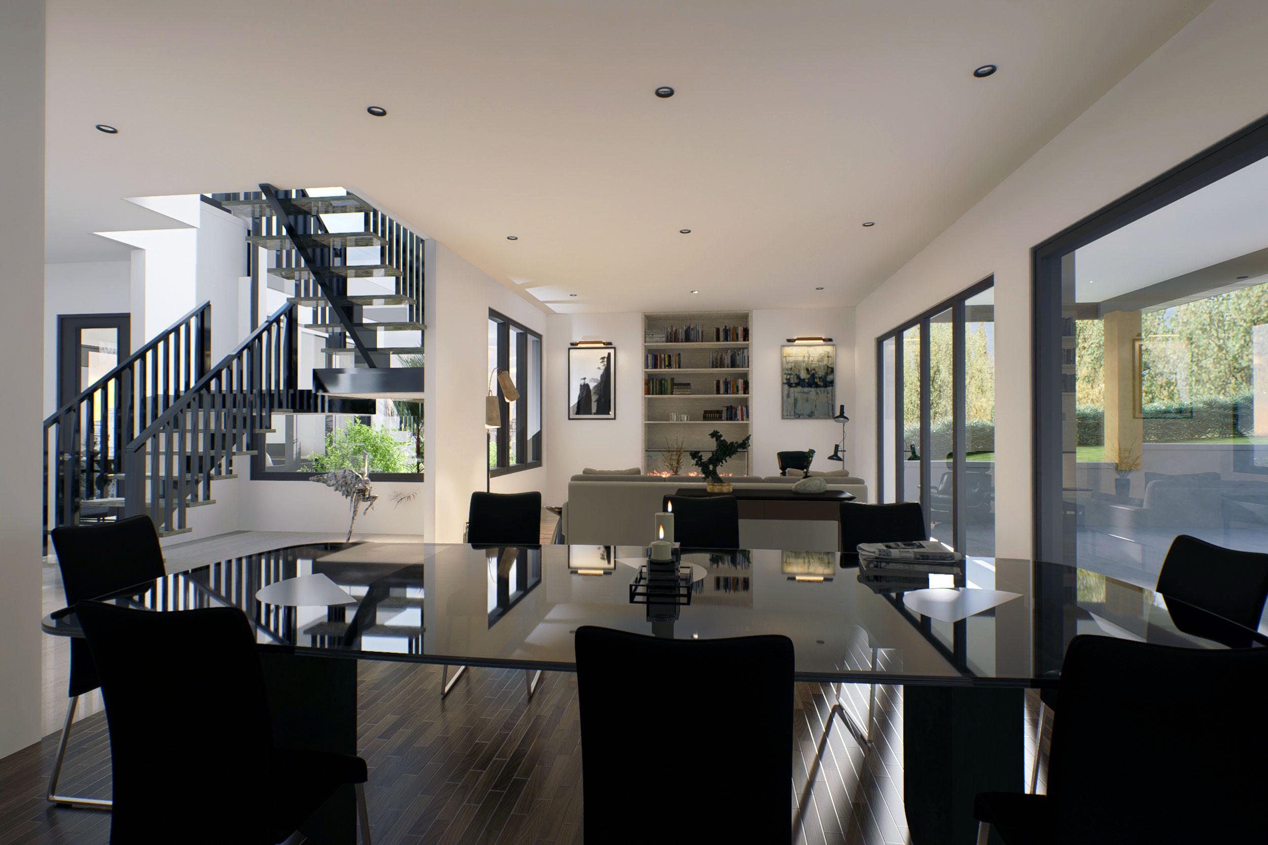 Plan 147007RML: 2-Story Contemporary House Plan with Home Office & Reading Loft - 3470 Sq Ft - Image #7 - Contemporary, Modern, Northwest