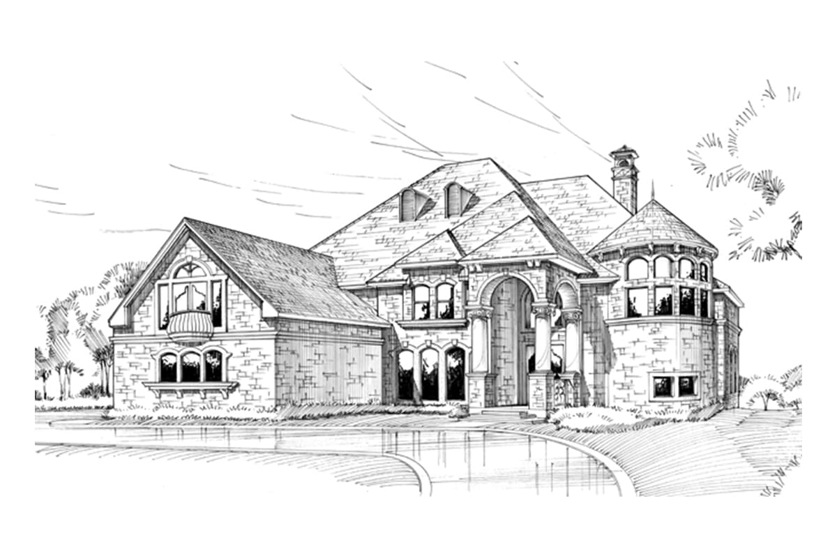 Plan 36213TX: Turreted Stair Greets Guests - Image #36 - European, Tuscan
