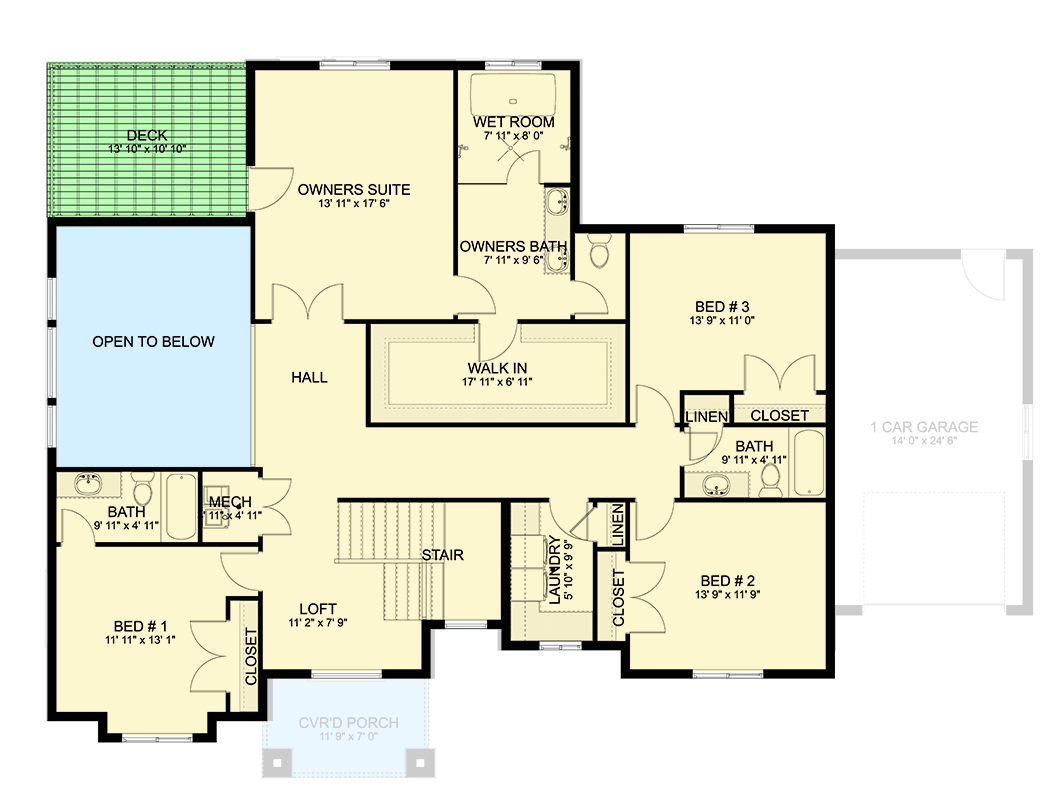 Plan 61502UT: 2 Story Traditional Home Plan with Two Story Great Room and Optional Lower Level - 3136 Sq Ft - Floor Plan - 2nd Floor - Country, Traditional