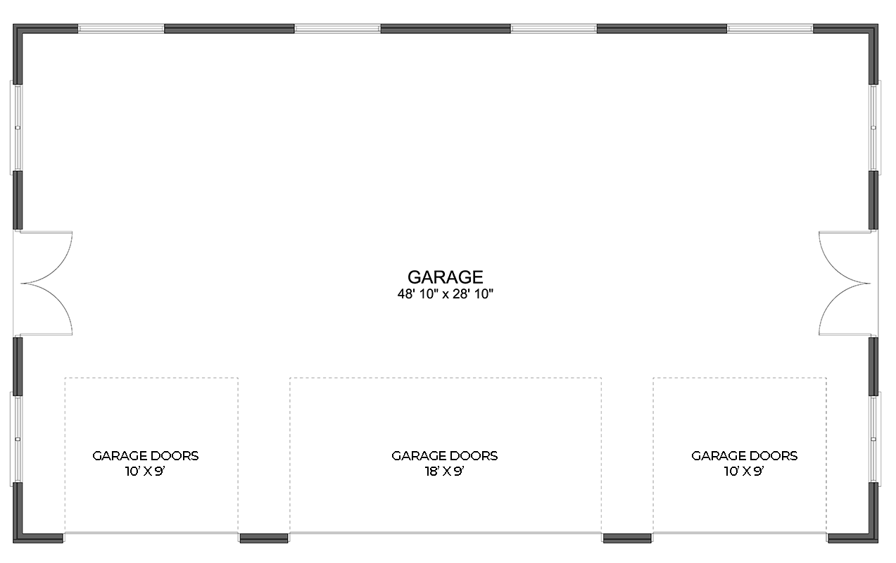 Plan 61503UT: 4-Car Traditional Style Detached Garage Plan - 1500 Sq Ft - Floor Plan - Main Level - Traditional