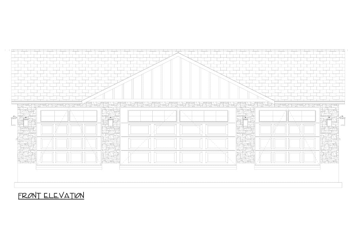 Plan 61503UT: 4-Car Traditional Style Detached Garage Plan - 1500 Sq Ft - Image #7 - Traditional