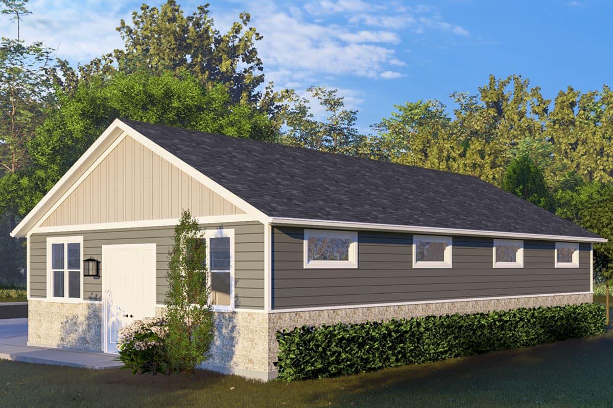 Plan 61503UT: 4-Car Traditional Style Detached Garage Plan - 1500 Sq Ft - Image #5 - Traditional