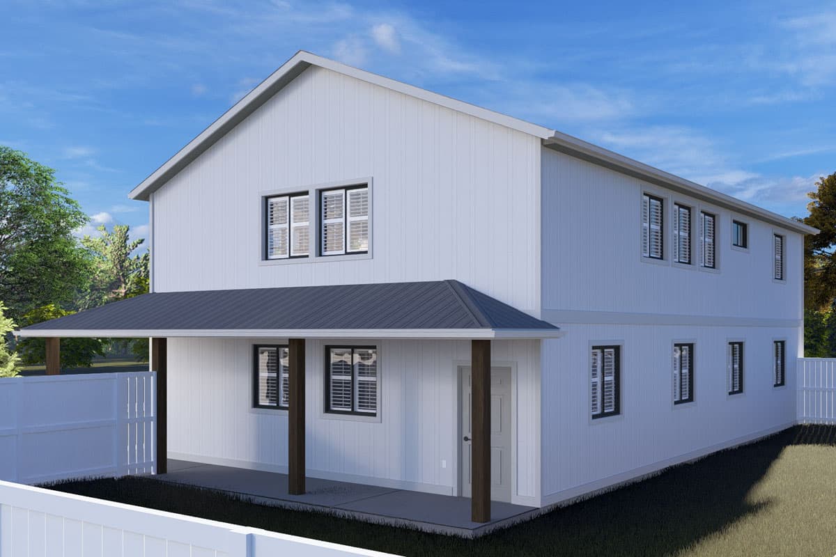 Plan 61504UT: 2 Bed Barndominium-style Home Plan with Oversized Workshop - 1488 Sq Ft - Image #4 - Barndominium, Country, New American