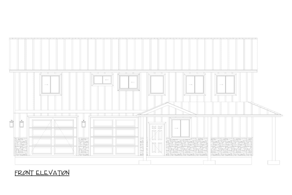 Plan 61504UT: 2 Bed Barndominium-style Home Plan with Oversized Workshop - 1488 Sq Ft - Image #11 - Barndominium, Country, New American
