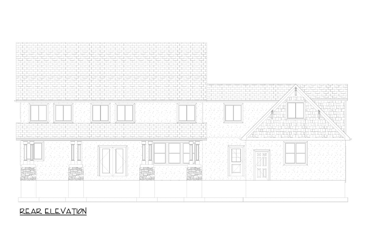 Plan 61505UT: 2-Story New American Home Plan with Bonus Space Above - 3861 Sq Ft - Image #10 - Country, Craftsman, New American, Traditional