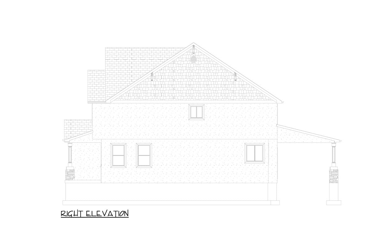 Plan 61505UT: 2-Story New American Home Plan with Bonus Space Above - 3861 Sq Ft - Image #11 - Country, Craftsman, New American, Traditional
