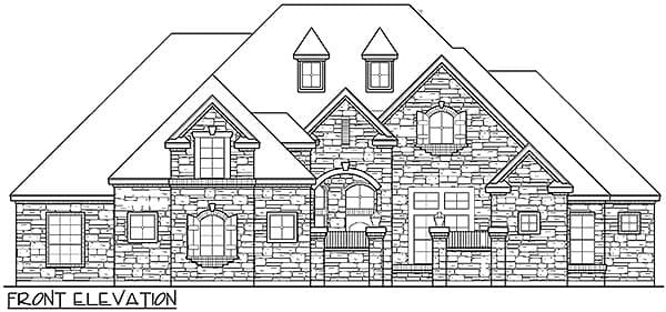 Plan 36226TX: One Story Luxury with Bonus Room Above - Image #4 - European