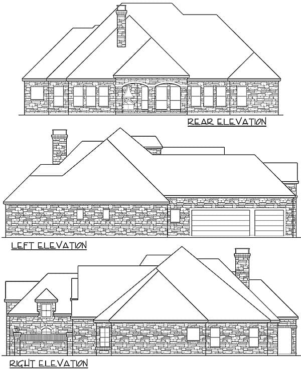 Plan 36226TX: One Story Luxury with Bonus Room Above - Image #5 - European