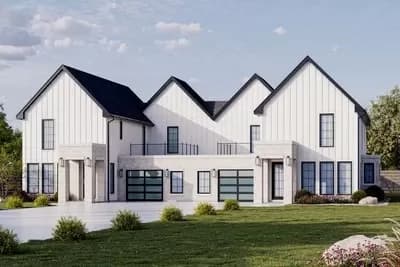 2-Story Modern Duplex House Plan with 3 Bed 2.5 Bath Units - 2240 Sq Ft Each