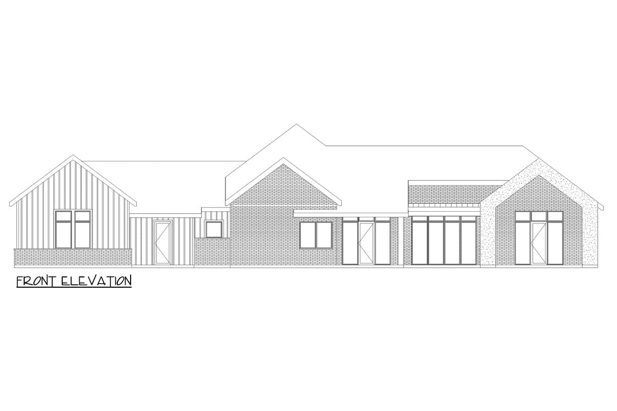 Plan 36701TX: 4-Bed Scandinavian Ranch House Plan with Open-Concept Floor Plan - 3517 Sq Ft - Image #6 - Contemporary, Mid Century Modern, Modern, Ranch