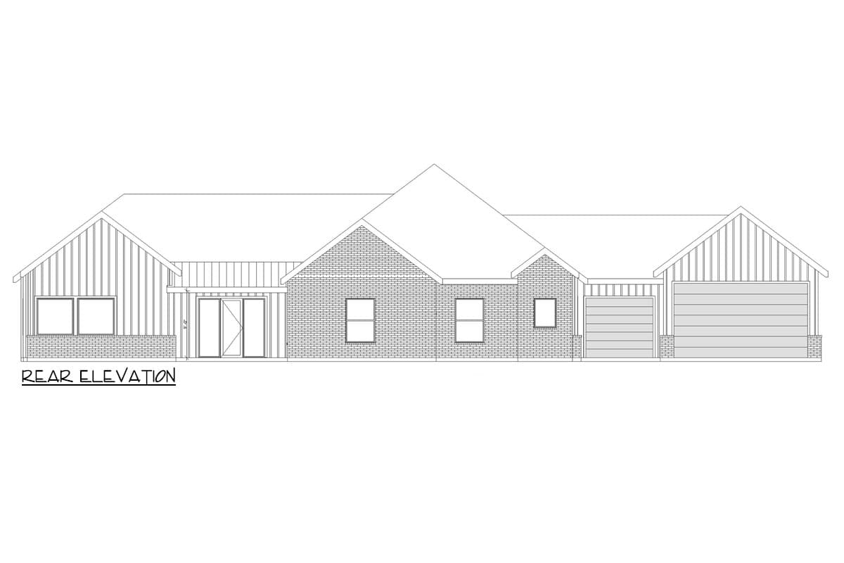Plan 36701TX: 4-Bed Scandinavian Ranch House Plan with Open-Concept Floor Plan - 3517 Sq Ft - Image #8 - Contemporary, Mid Century Modern, Modern, Ranch