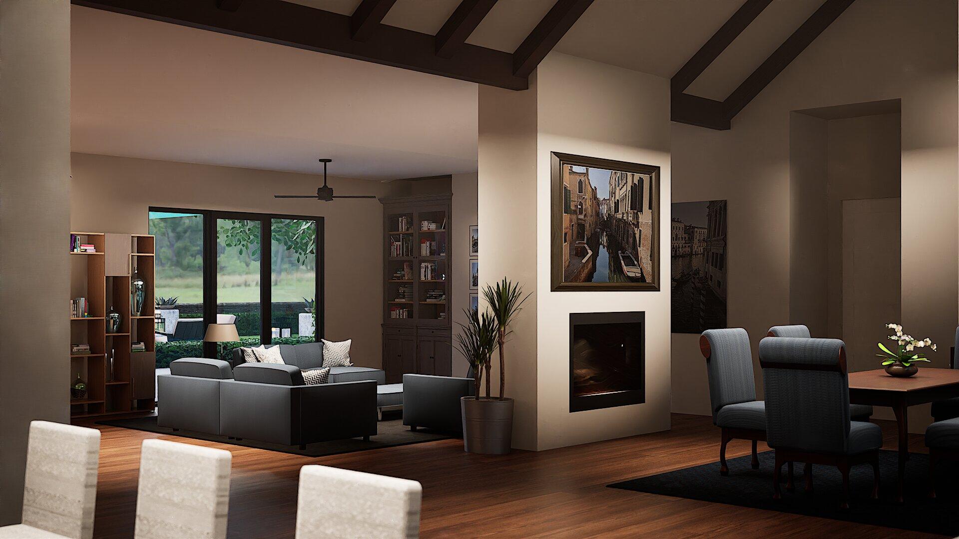 Plan 36701TX: 4-Bed Scandinavian Ranch House Plan with Open-Concept Floor Plan - 3517 Sq Ft - Image #5 - Contemporary, Mid Century Modern, Modern, Ranch