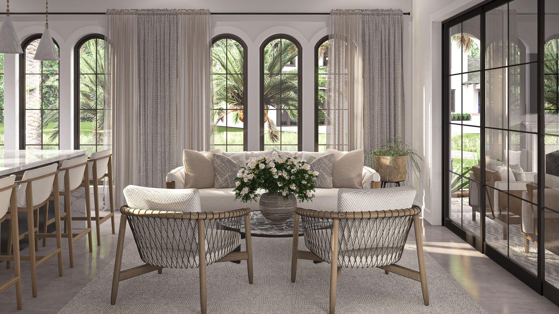 Plan 623359DJ: Mediterranean Style Pool House with Outdoor Fireplace - Image #11 - Mediterranean