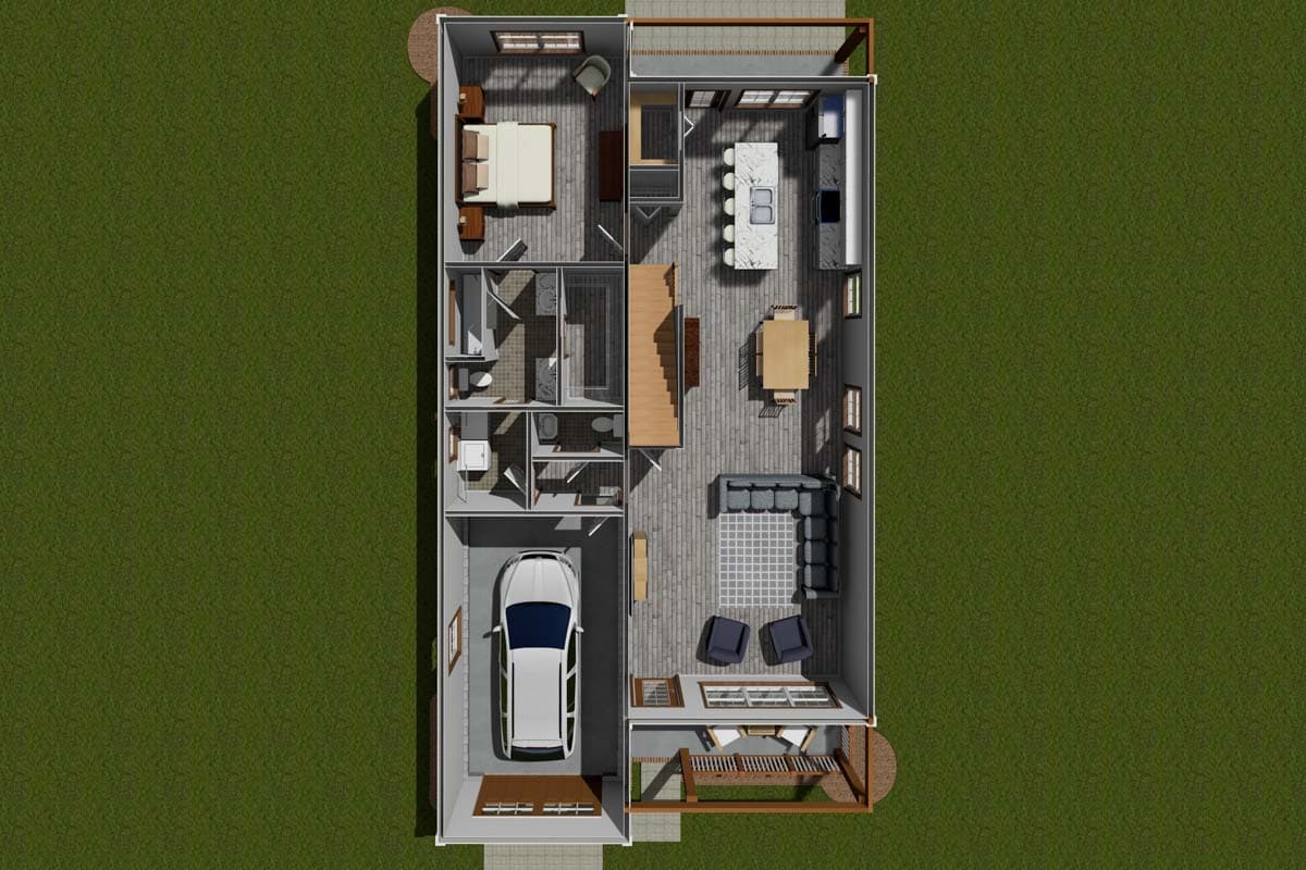 Plan 52351WM: 2-Story Traditional Home Plan with Main Level Master and Game Room - 2020 Sq Ft - Image #8 - Country, Traditional