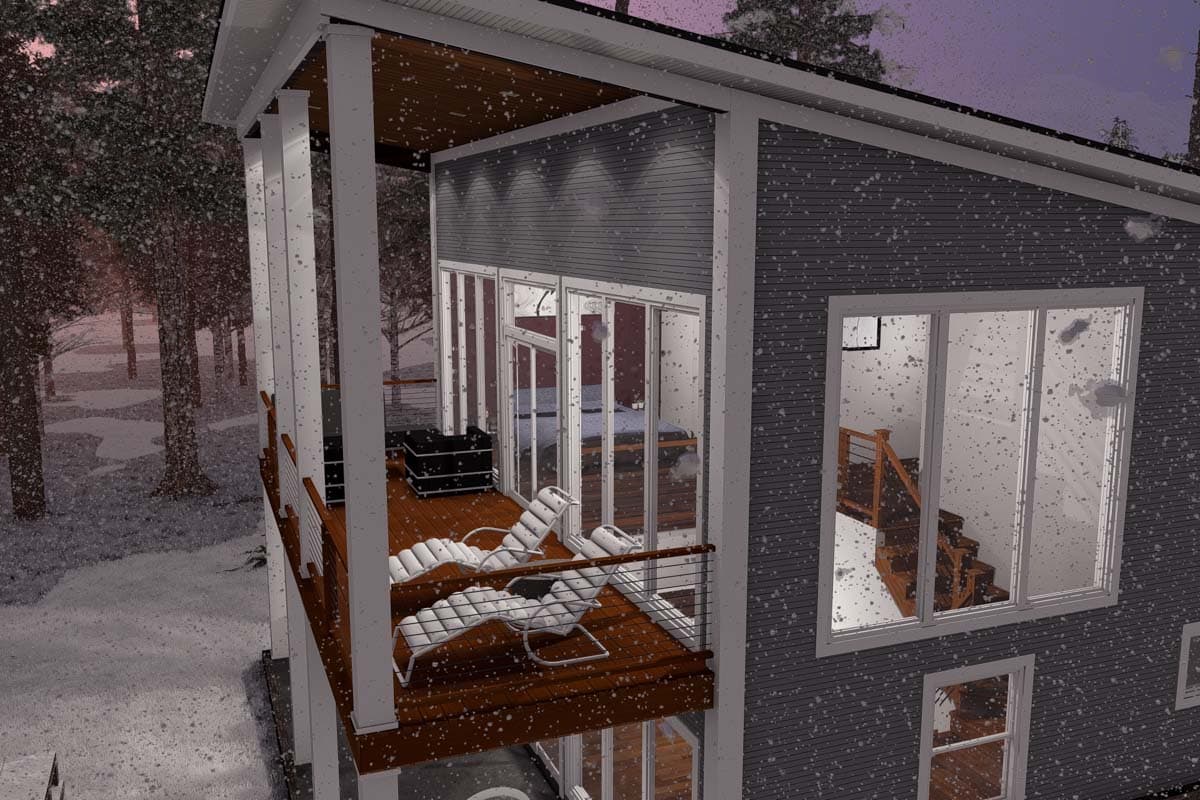 Plan 52352WM: 2-Story Traditional Home Plan with Stacked Porches - 1562 Sq Ft - Image #8 - Contemporary, Country, Mountain, Traditional