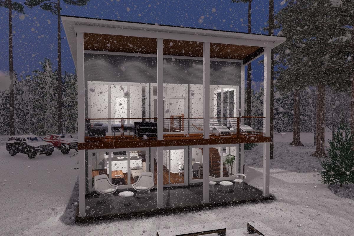 Plan 52352WM: 2-Story Traditional Home Plan with Stacked Porches - 1562 Sq Ft - Image #9 - Contemporary, Country, Mountain, Traditional