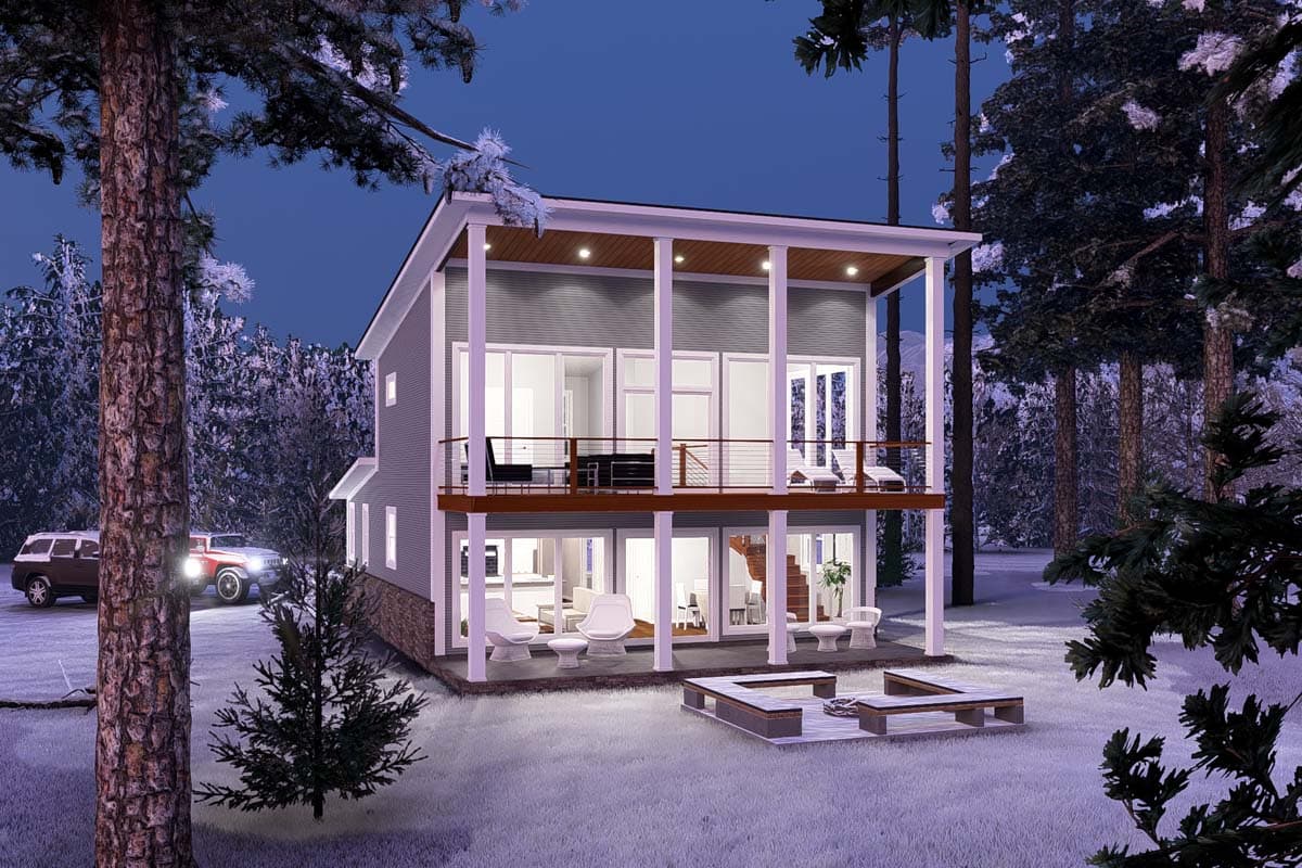 Plan 52352WM: 2-Story Traditional Home Plan with Stacked Porches - 1562 Sq Ft - Image #17 - Contemporary, Country, Mountain, Traditional