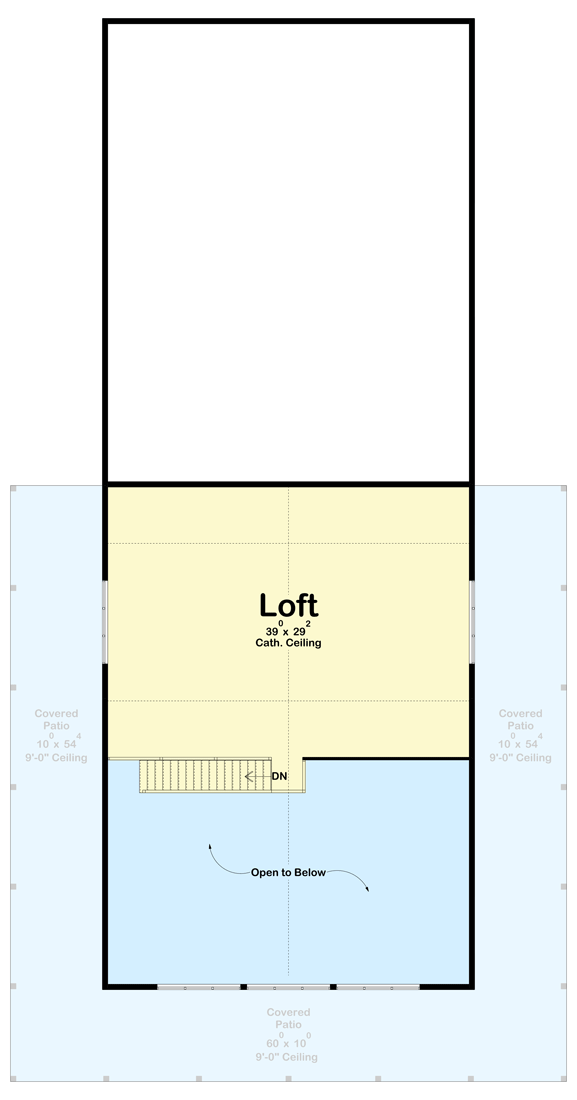 Plan 623361DJ: 3-Bed Barndominium-style House Plan with Wrap Around Porch and Loft Above - 3176 Sq Ft - Floor Plan - 2nd Floor - Barndominium, Country, Modern Farmhouse, New American