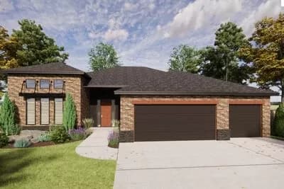 3 Bed Mid-Century Modern House Plan with Open Concept Living and Covered Outdoor Space - 2422 Sq Ft