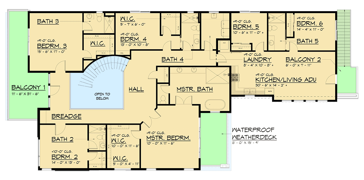 Plan 666267RAF: Two-Story Contemporary Northwest House Plan with Upstairs Apartment - 5599 Sq Ft - Floor Plan - 2nd Floor - Contemporary, Modern, Northwest