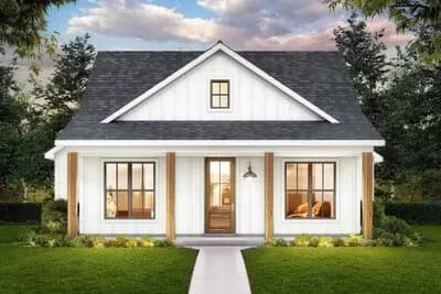 2-Bed Country Farmhouse Plan Under 1300 Sq Ft 