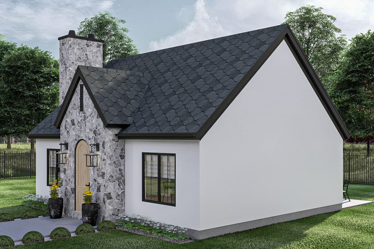 Plan 623362DJ: Modern Cottage Style ADU House Plan Under 800 Sq Ft - Image #7 - Contemporary, Cottage, Country