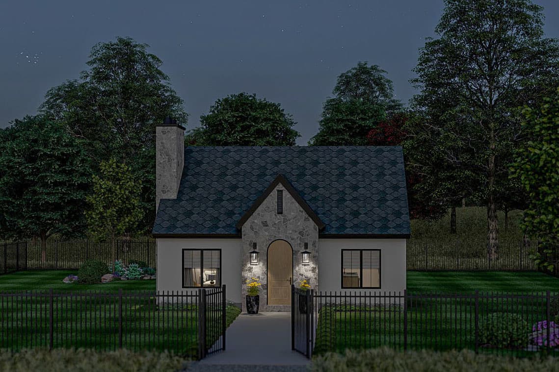 Plan 623362DJ: Modern Cottage Style ADU House Plan Under 800 Sq Ft - Image #8 - Contemporary, Cottage, Country
