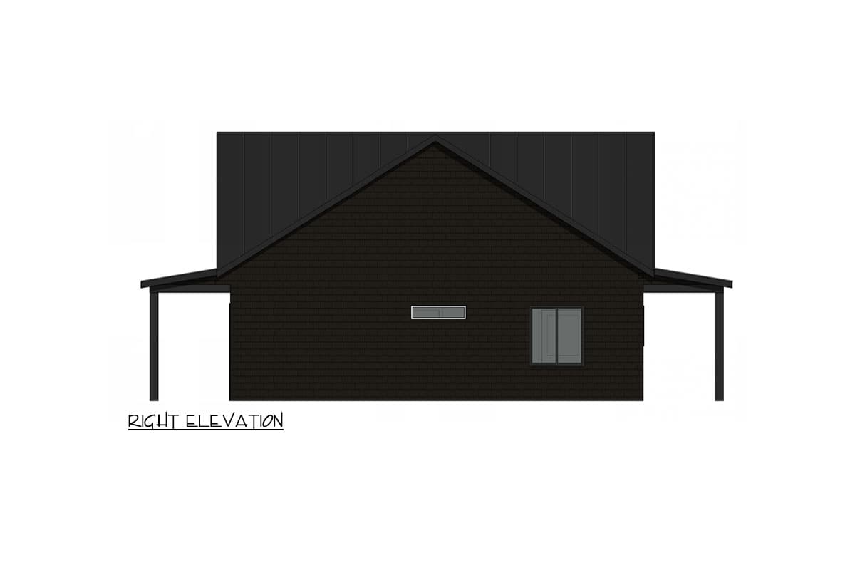 Plan 420144WNT: 2-Bed Modern Farmhouse Cottage with Semi-Closed Floor Plan - 960 Square Feet - Image #5 - Cabin, Cottage, Modern Farmhouse, Traditional, Vacation