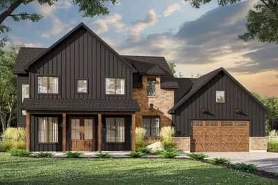New American Style Farmhouse with Two-Story Great Room and Home Office - 2174 Sq Ft