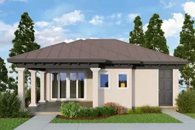 Spanish-style Casita ADU Plan with Two Rooms - 674 Sq Ft