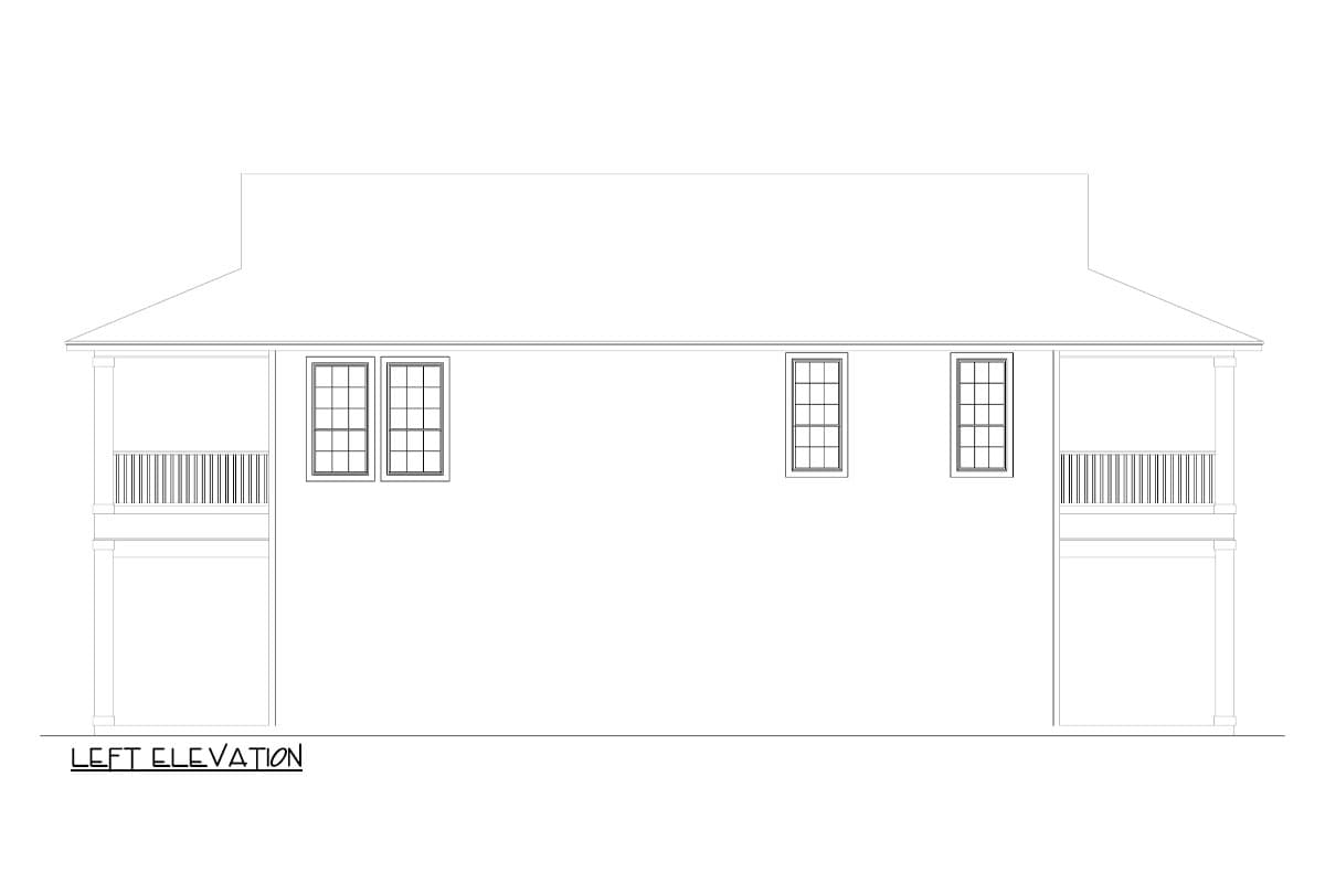 Plan 264112KMD: 2-Story Coastal Beach Home Plan with Open Concept Living and Future Space - 1693 Sq Ft - Image #6 - Beach, Coastal, Florida-Style, Vacation
