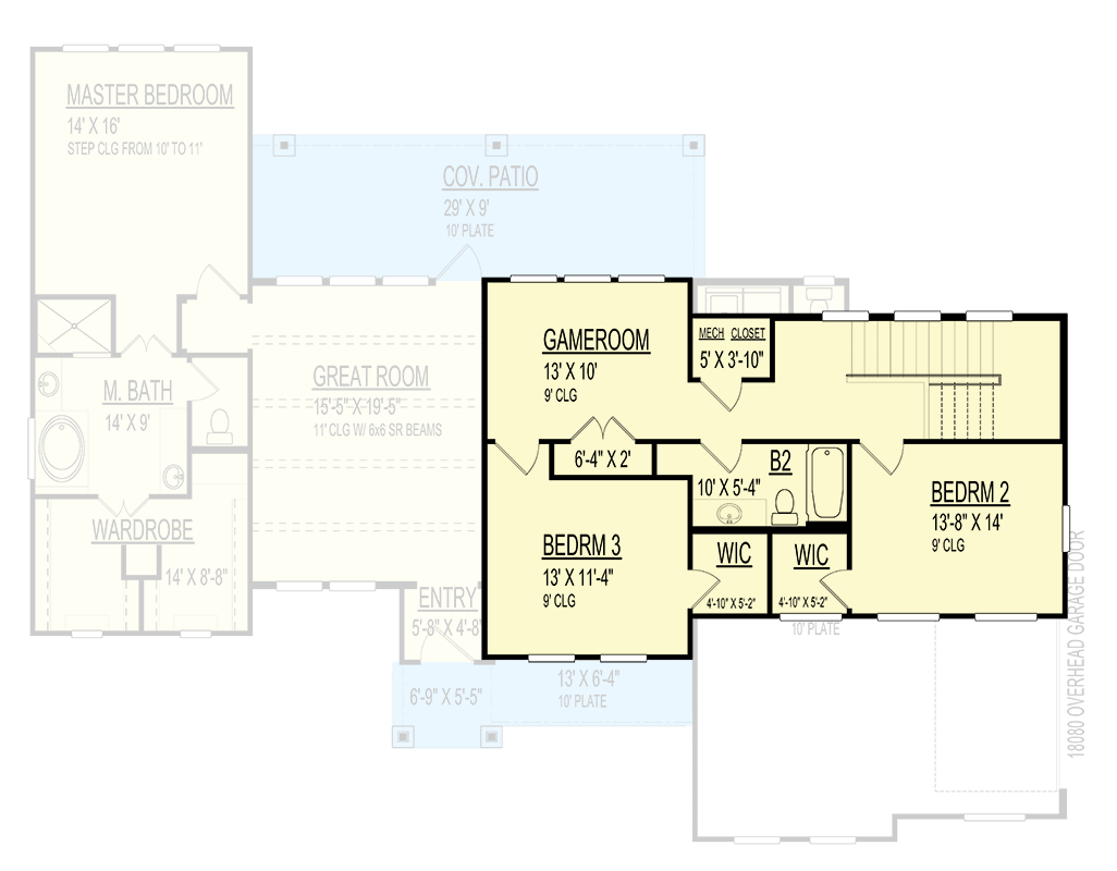 Plan 264117KMD: 3-Bed Hill Country House Plan with Private Master Suite on Main Level - 2296 Sq Ft - Floor Plan - 2nd Floor - Hill Country, Rustic, Traditional