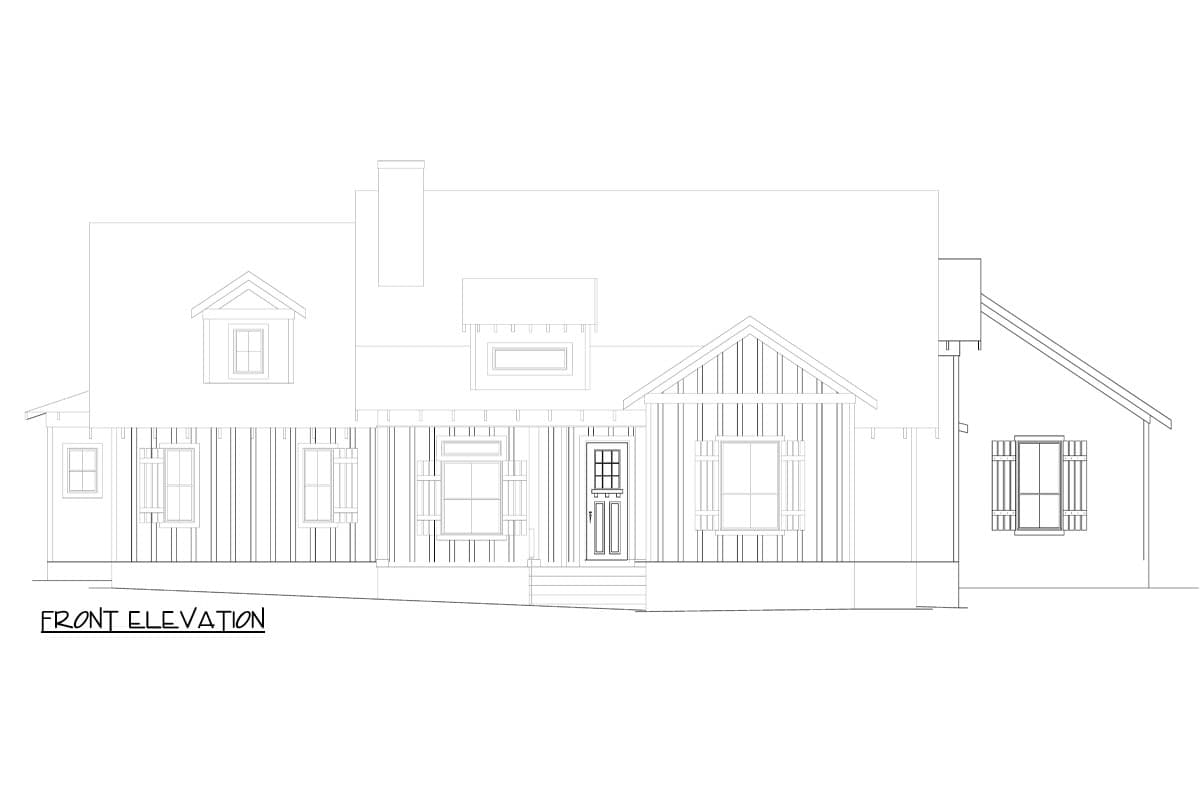 Plan 264123KMD: 3-Bed Country Cottage House Plan with 3-Car Garage - 2400 Sq Ft - Image #10 - Cottage, Country